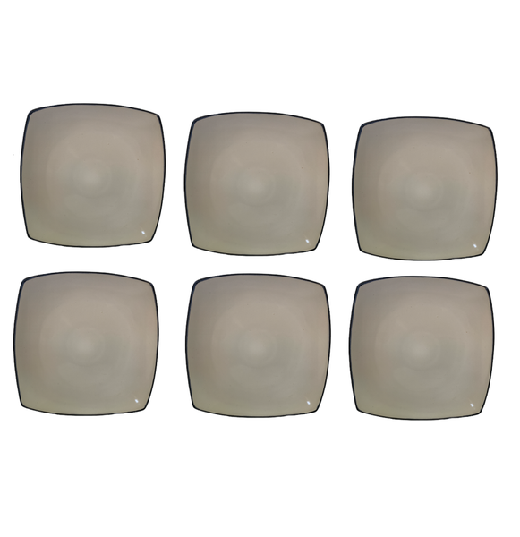 Plate 26.5x26.5cm 6 Piece Square Reactive Assorted Colours - Kitchen Essentials