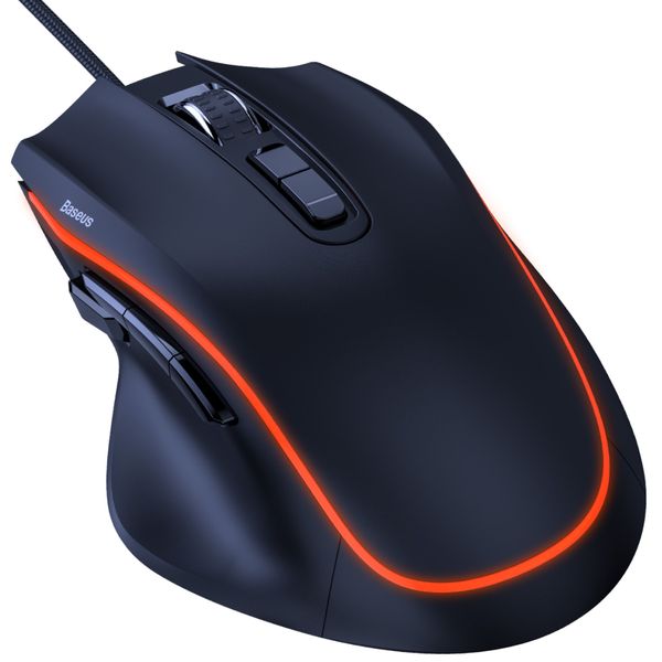 Baseus Gamo 9 Programmable LED Light Control Gaming Mouse - Black