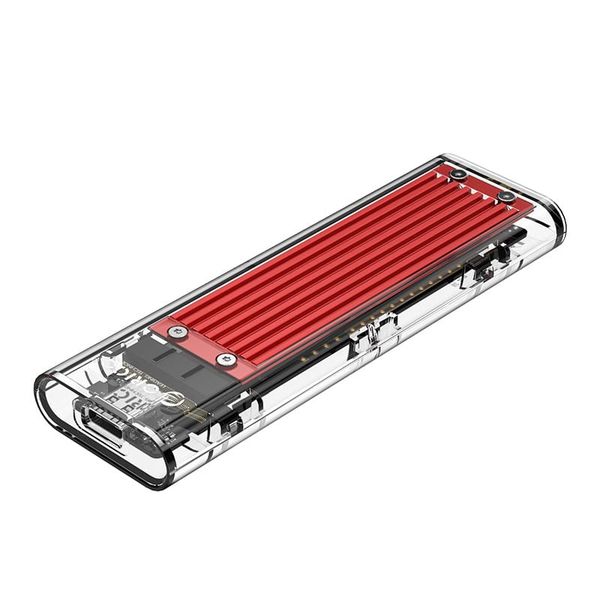 Orico M.2 NVME USB3.1 Type-C Transparent SSD Enclosure - Red