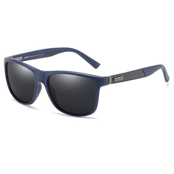 Dubery High Quality Men's Polarized Sunglasses - Black Lens &amp; Blue Frame