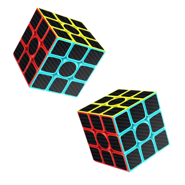 Smooth Carbon Fiber Speed Magic Cube 3x3x3 Pack x 2