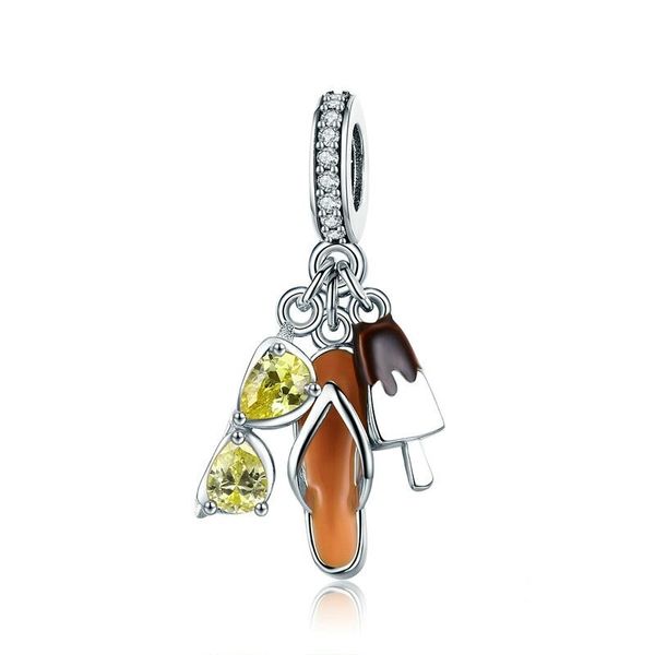 Flip Flops, Shades &amp; Ice Cream Triple Dangle Charm