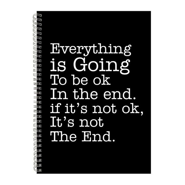 OK A4 Notebook Spiral and Lined Motivational Saying Graphic Notepad Gift216