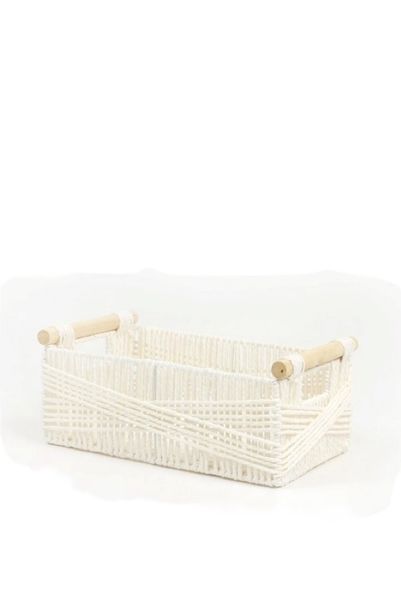 Cross Paper Weave Utility Storage Basket, Medium