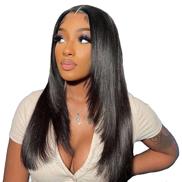 Glueless Straight Full Frontal Wig-Peruvian Hair13x4 Lace Front Wig 20inch