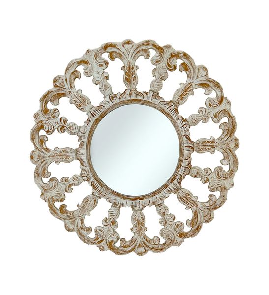 Horizon Round Mirror White Wash