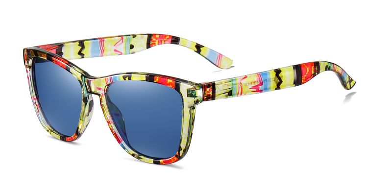 Sophie Moda-TAC Polarized Lens Wayfarer Sunglasses Yellow Pink Design