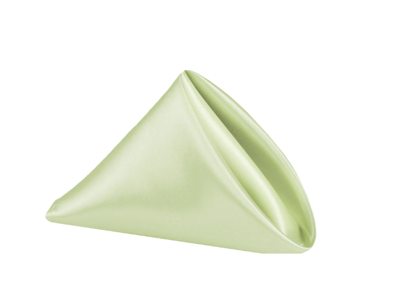 Set of 10 Sage Green Satin Napkins- SIze 35 or 50cm