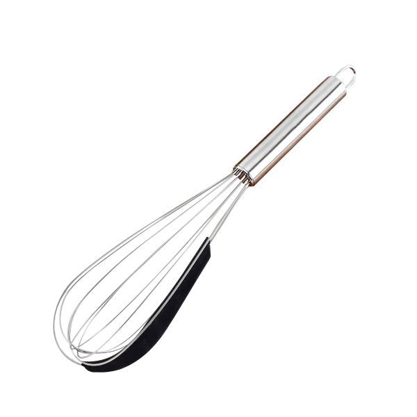 Hillhouse-29cm Whisk Stainless Steel Egg Whisk with Silicone Bowl Scraper