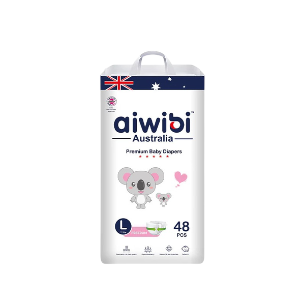 aiwibi Comfy Soft Premium Natural Disposable Baby Diapers Size 4 L (9-14KG)