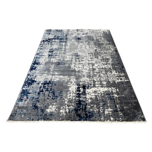 Machine Woven Modern Grey And Navy Rug - 290 x 200 cm