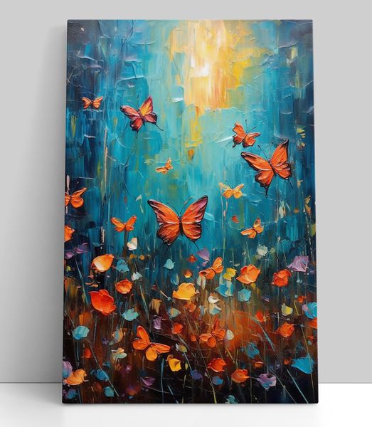Butterflight, Ready-To-Hang Wall Canvas Decor, 40 x 60cm (A2+)