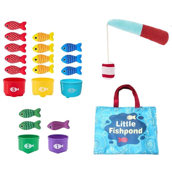 Montessori Toys for Boy Girl Birthday Gift-10 in 1 Cloth Fishing Game