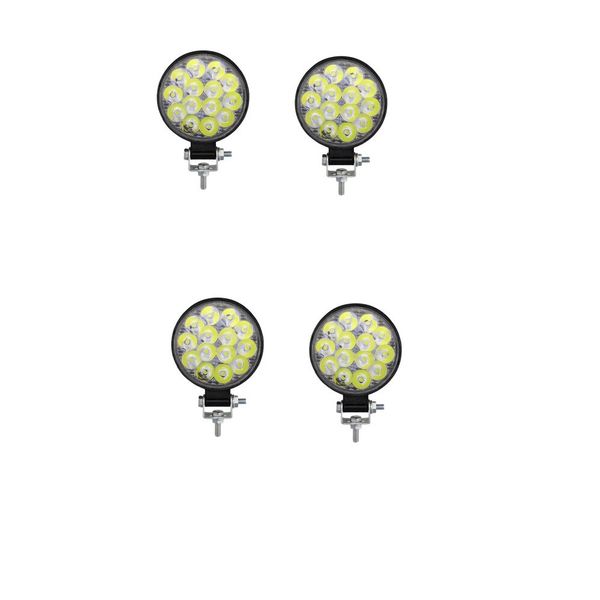 4Pcs 42W Round LED Spotlight For Offroad ATV UTV Truck