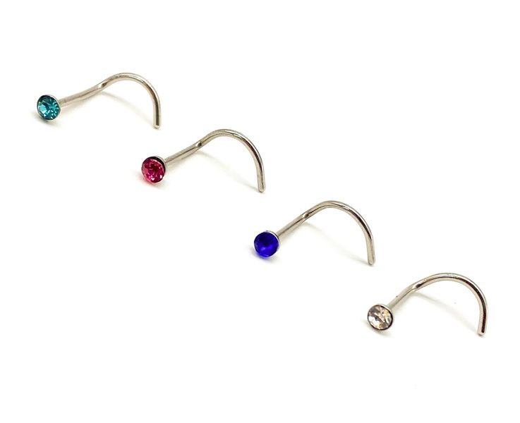 Fabulae Pigtail Screw Nose Ring Set, Leilah