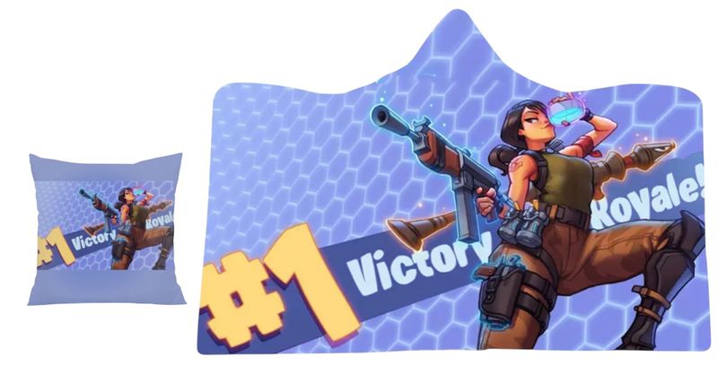 Fortnite Victory Royale Hooded Blanket &amp; Cushion Set