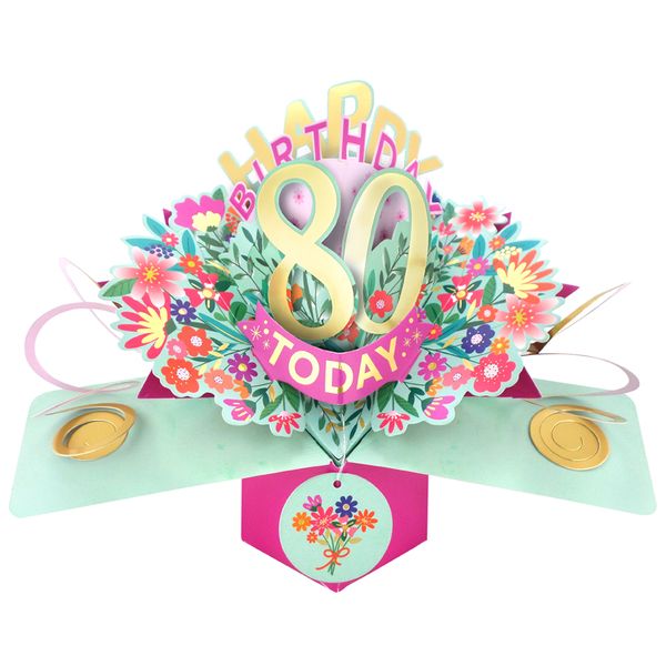 Happy 80th Birthday 3D Pop Up Card - Female