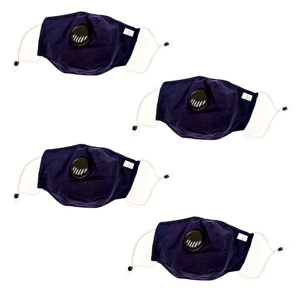 Nano X Nano wave Navy Fabric Face Mask – Reusable - Washable -4 Pack