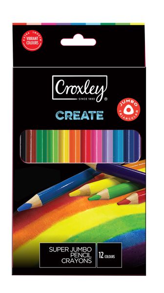 Croxley Create Super Jumbo Woodfree Colouring Pencils 12's