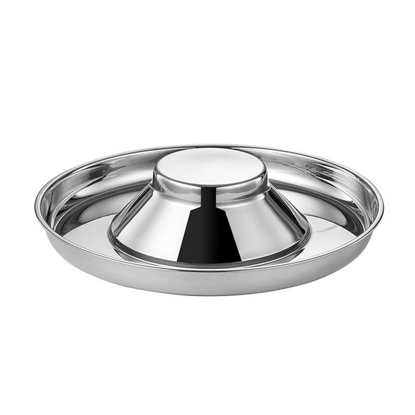 22cm Stainless Steel Slow Feeder Pet Bowl - Anti-Choke Dish for Cats &amp; Dogs