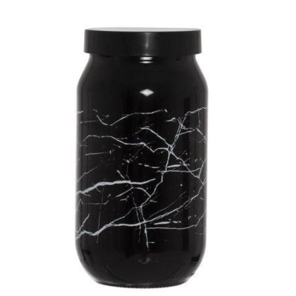 Black Marble Canisters - Set of 3