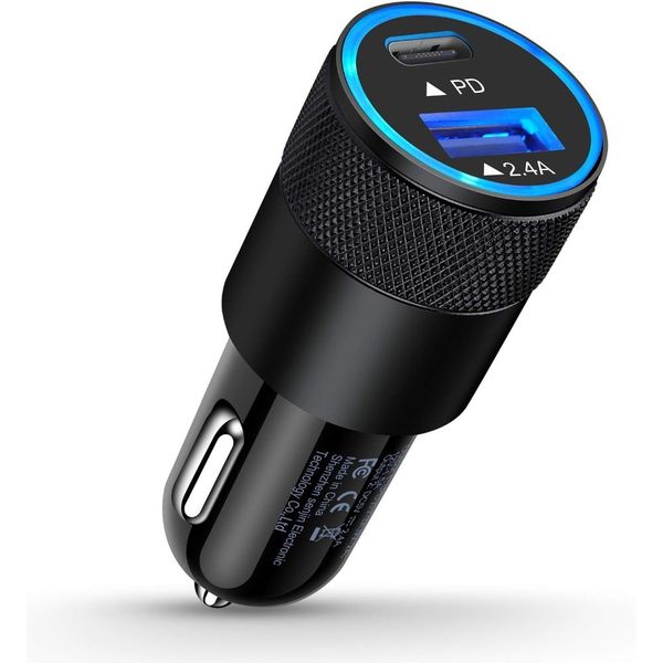 Car Charger - USB Type C Fast Power Charging Block - Dual Port USB A and USBC