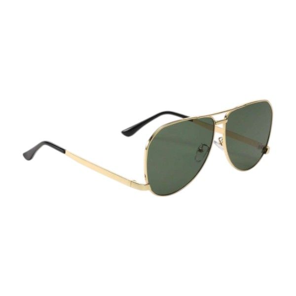 Vintage Aviator Frame Sunglasses - Gold &amp; Green