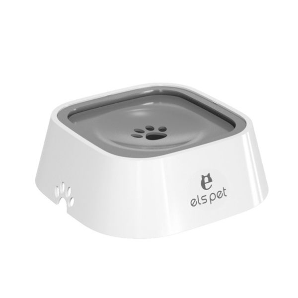 Grey Anti-Spill Prevent choking on water Floating Pet Bowl Cat &amp; Dog Bowl