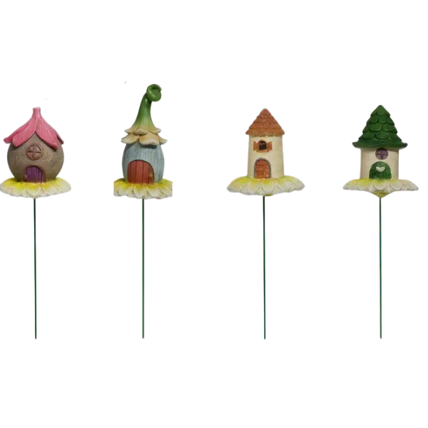4 Piece Fairy House Plug-In Ornaments