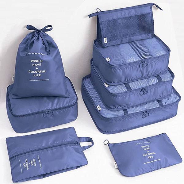8 Set Travel Packing Cubes, Lightweight Waterproof Organizer Bags