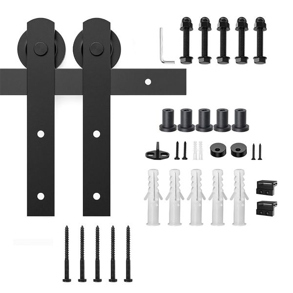 2M Barn Door Hardware Kit Heavy Duty Sturdy Sliding Barn Door Track Set