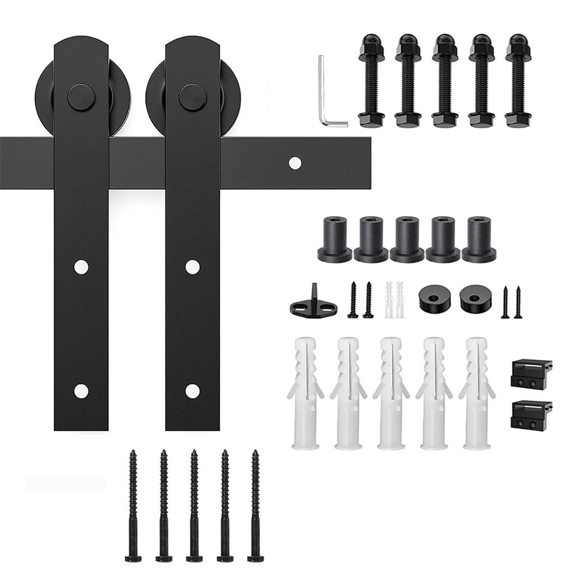 2M Barn Door Hardware Kit Heavy Duty Sturdy Sliding Barn Door Track Set