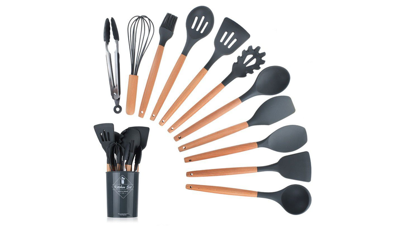 Set of Silicone Kitchen Utensils 11 piece with a Holder