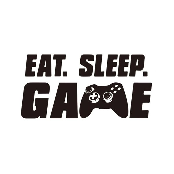Letter Graphic Wall Art Sticker - Eat Sleep Game