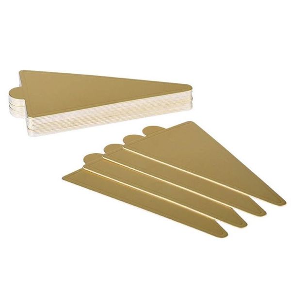 Gold Mini Cake Board Base - 7.5cm x 12cm - Triangle - Individual Serving