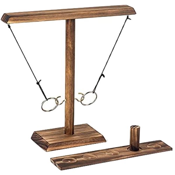 Toy Two People Wooden Ring Tossing GameOn A String - 31cm