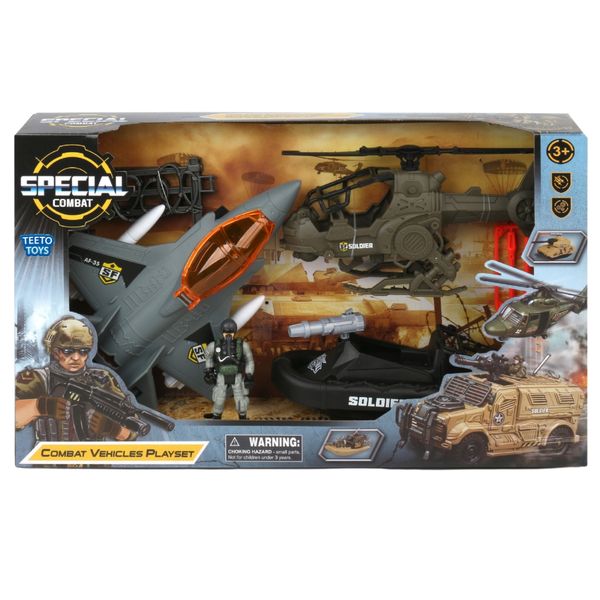 Special Forces Mega Combat Playset with Military Vehicles - Toys for Boys