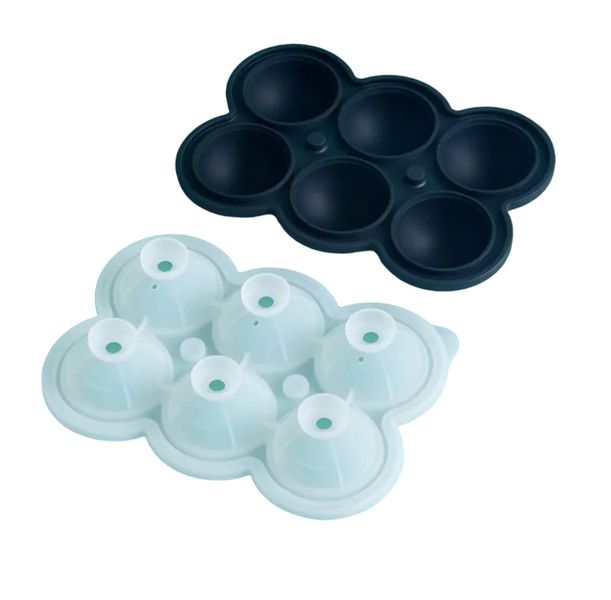 Flexible Silicone 6 Ball large Ice Tray, Mold, Maker - Purple