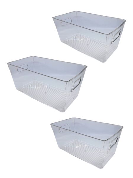 3 Pack Multifunctional Transparent Storage Container - Medium 23cm x 11cm