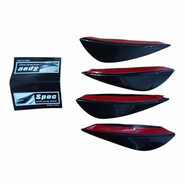 Universal rubber front bumper Canards 4pcs