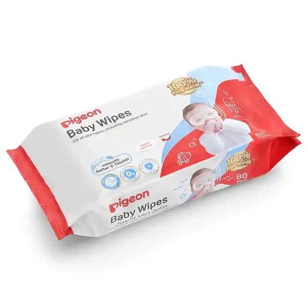 Pigeon Baby Wipes 80's 100% Water 2 Pack