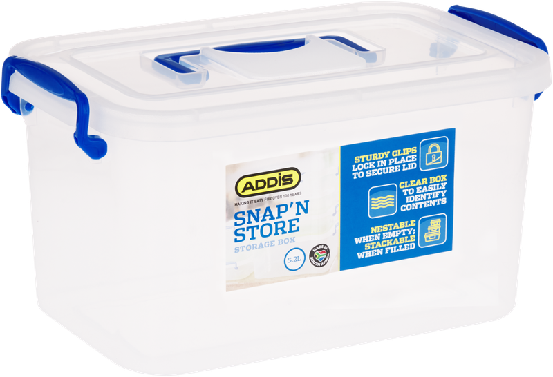 Addis Snap 'N Store Storage Box with Carry Handle 5.2L