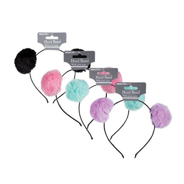 Hair band alice band pom pom