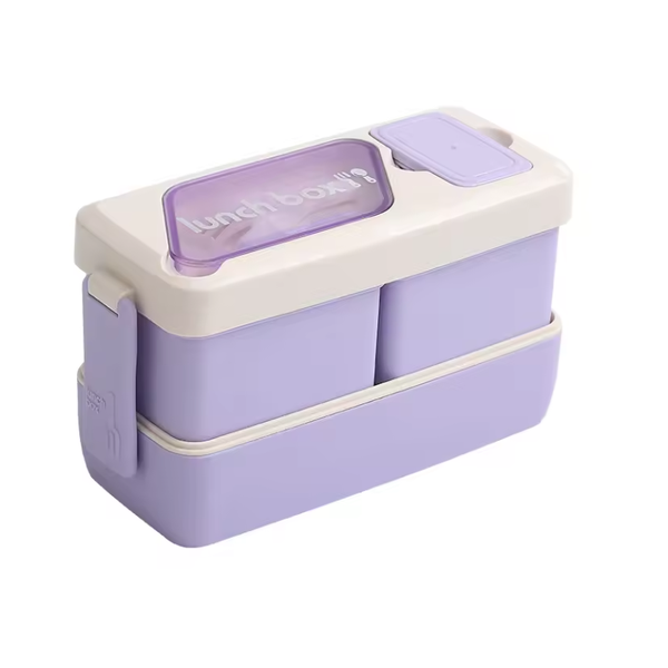 Leakproof 2-Compartments Food Container with Cutlery