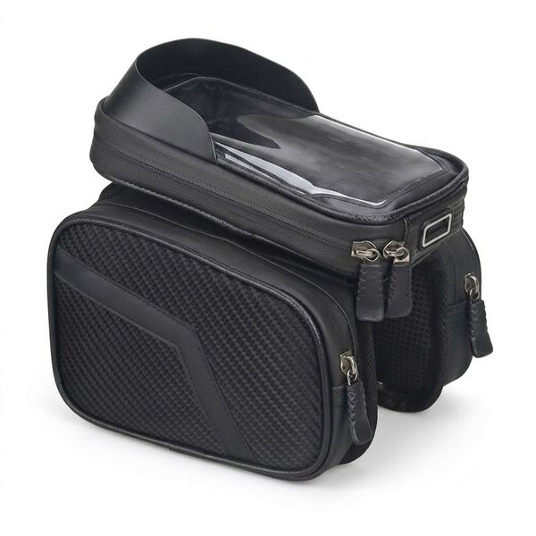 Waterproof Bike Frame Bag 3-in-1 Top Tube Phone Holder Pouch