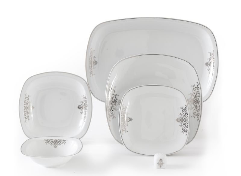 Zarin Home Porcelain - Monte Carlo Platinum - Quattro series - 27 Piece