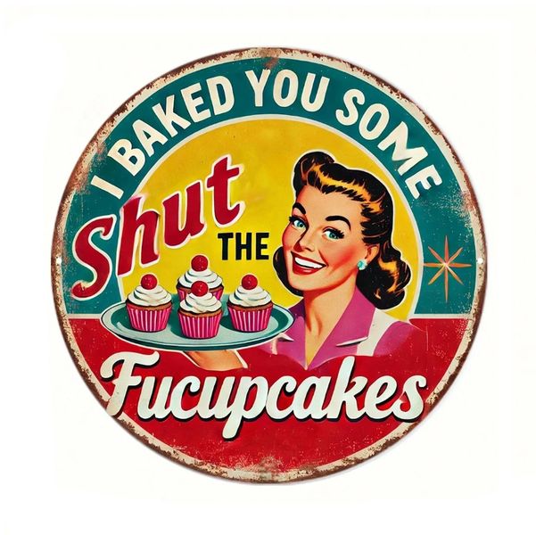 I Baked You Some Vintage Kitchen Sign Wall Decor (20cm x 20cm)