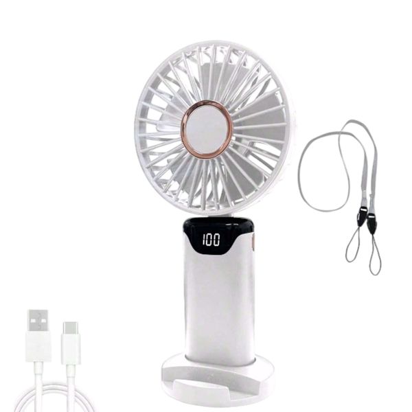 Led Digital Display Fan - White