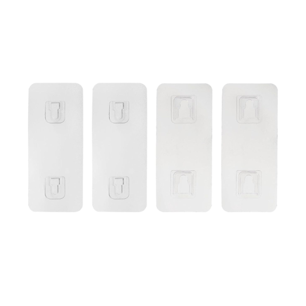 BasicX 10 Pieces Traceless Wall Rack, Double Slot, Strong Adhesive, 5kg Hold