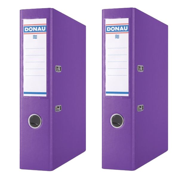 Donau Lever Arch File 75mm, Violet (Pack of 4)